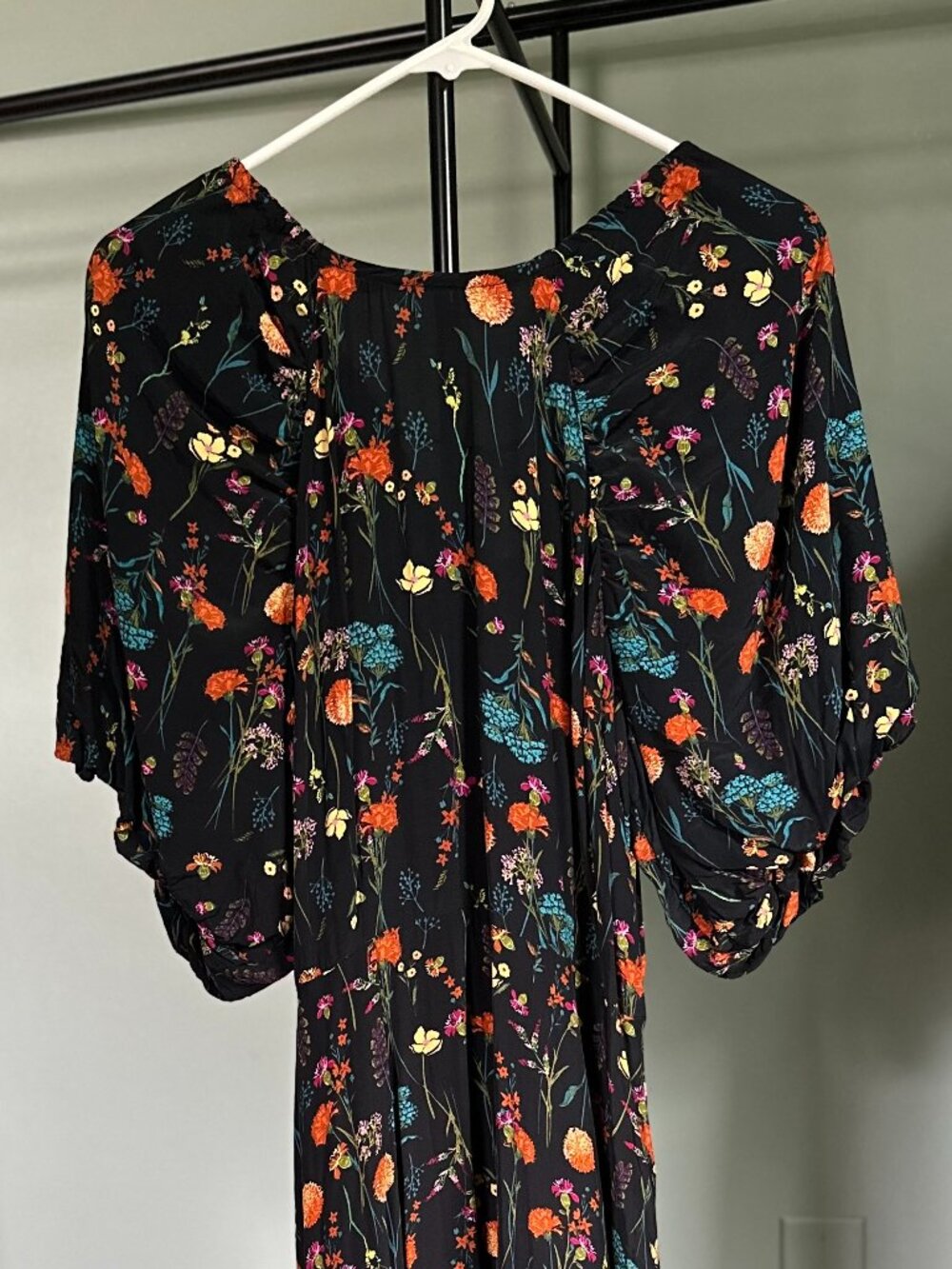 A New Day Large Floral Puff Sleeves Maxi Dress